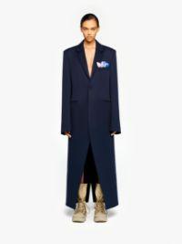 LONG COAT WITH SATIN HANDKERCHIEF in blue | JW Anderson US  Product Image