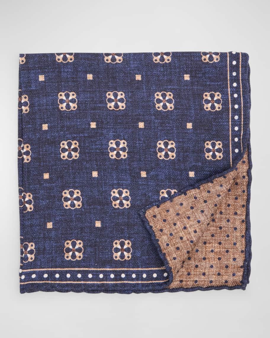 Mens Silk Geometric Pocket Square Product Image