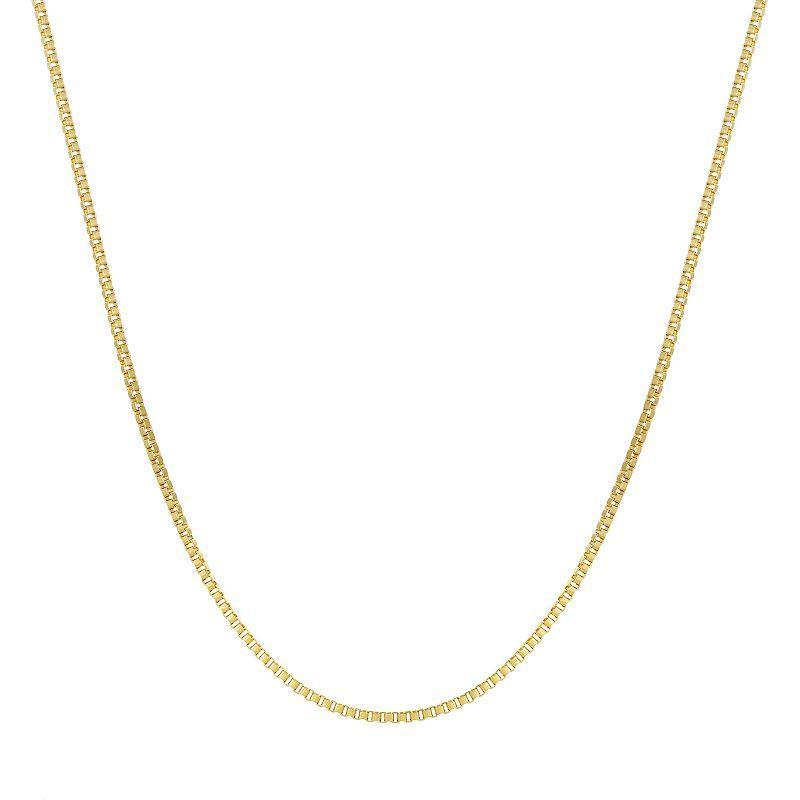 LYNX Stainless Steel Box Chain Necklace, Mens Gold Tone Product Image