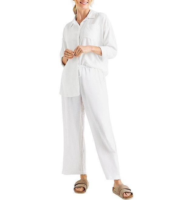 Splendid Dawson Linen Blend Long Sleeve Button Down Top Product Image