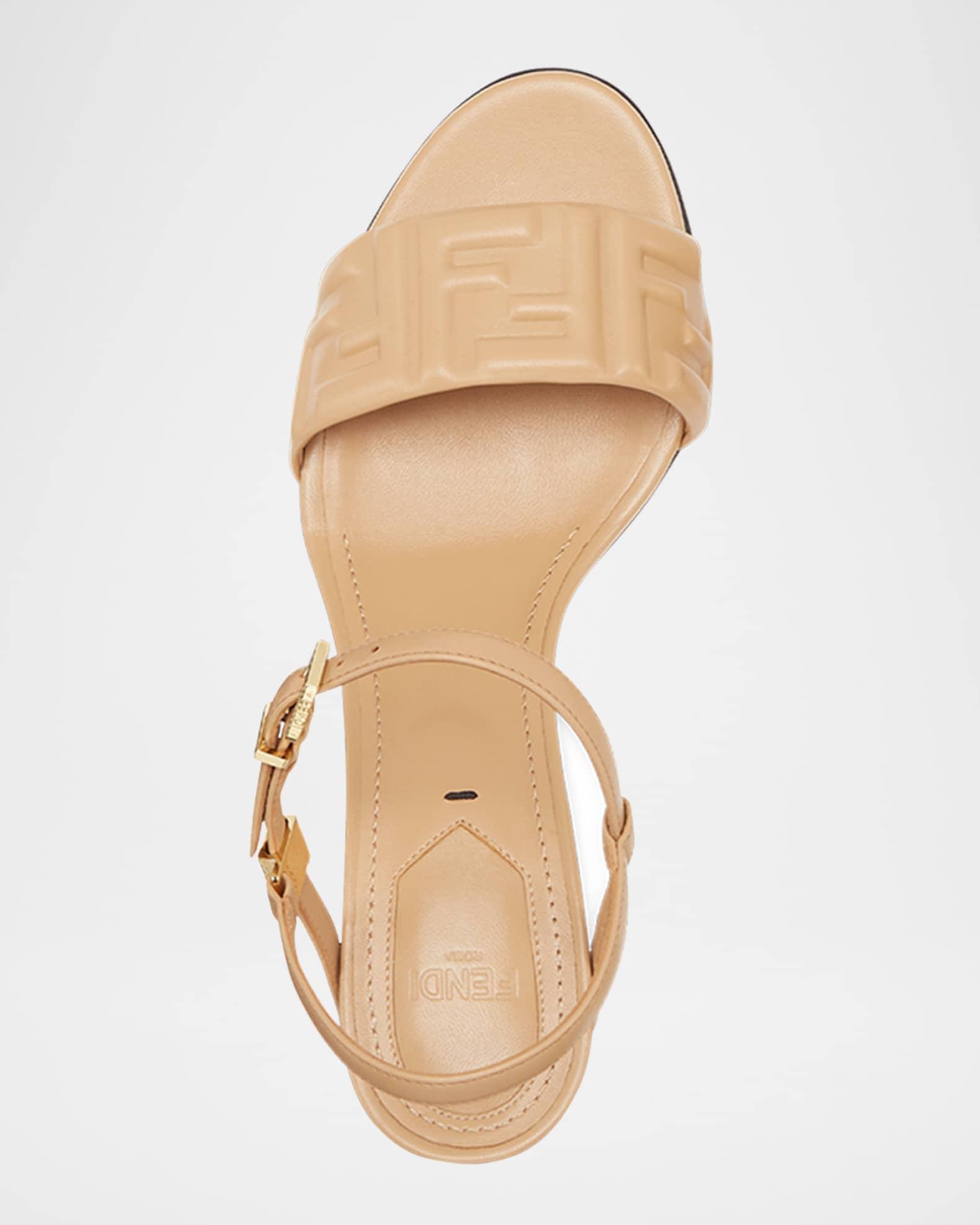 Delfina FF Leather Block-Heel Sandals Product Image