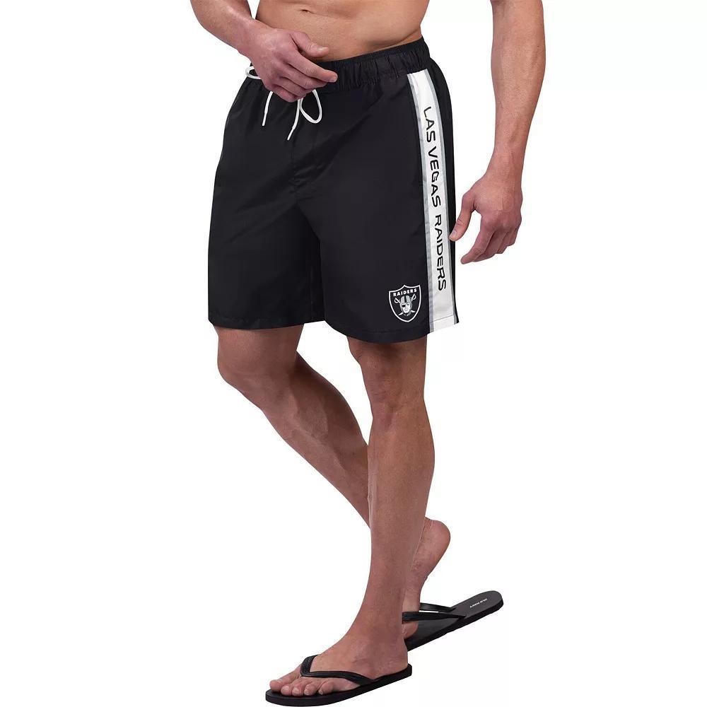 Men's G-III Sports by Carl Banks Black Las Vegas Raiders Streamline Volley Swim Shorts,  Product Image