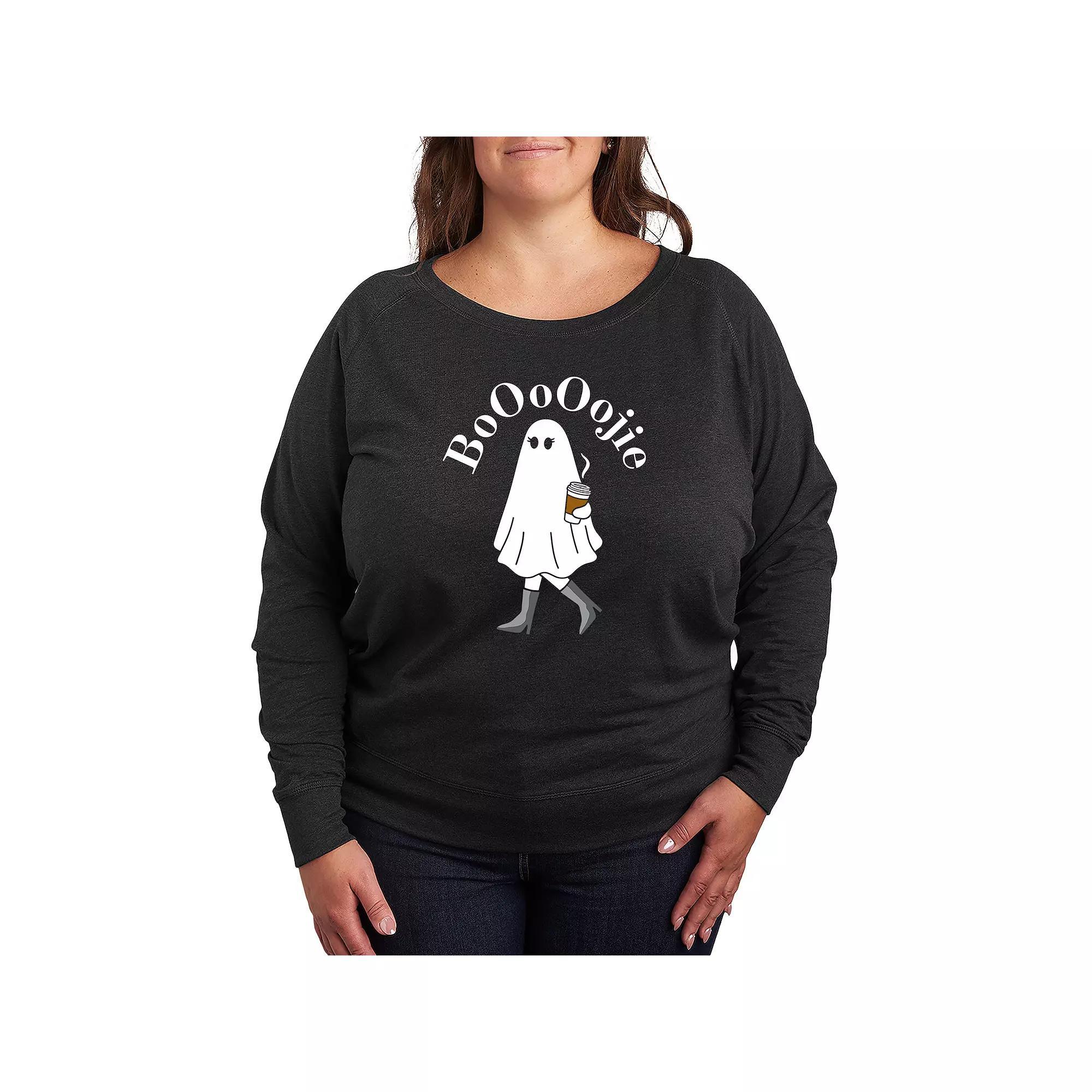 Plus Size Bat Pinup French Terry Long Sleeve Tee, Women's, Size: 4XL, Heather Grey Product Image