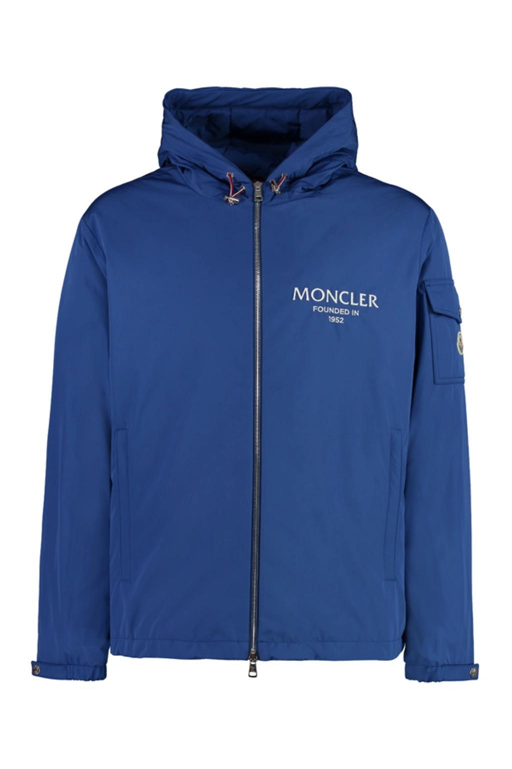 MONCLER Granero Hooded Windbreaker In Blue Product Image