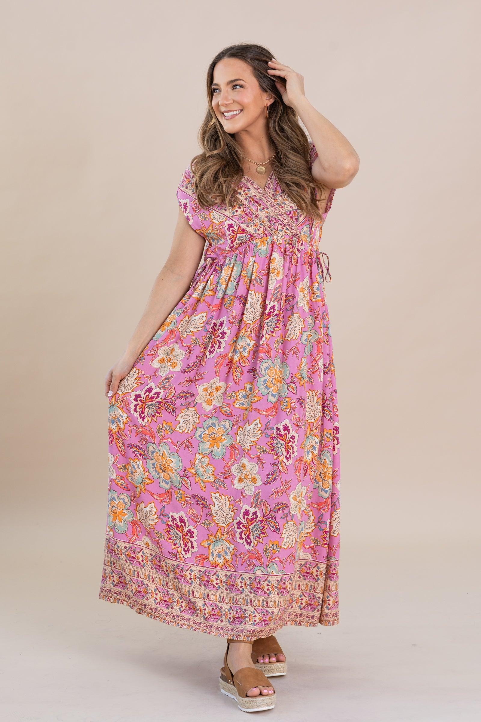 Orchid Sleeveless Floral Printed Maxi Dress Product Image