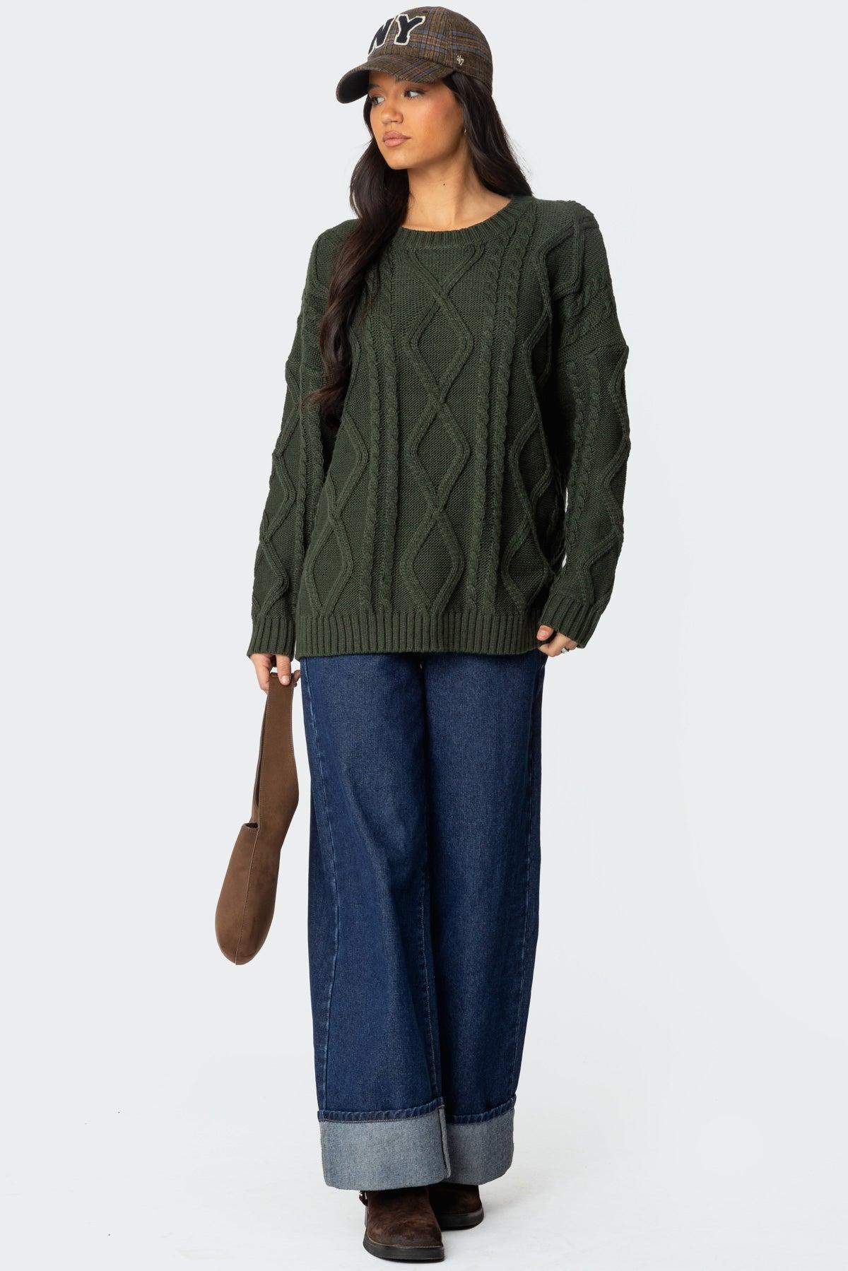 Kennedy Oversized Cable Knit Sweater Product Image