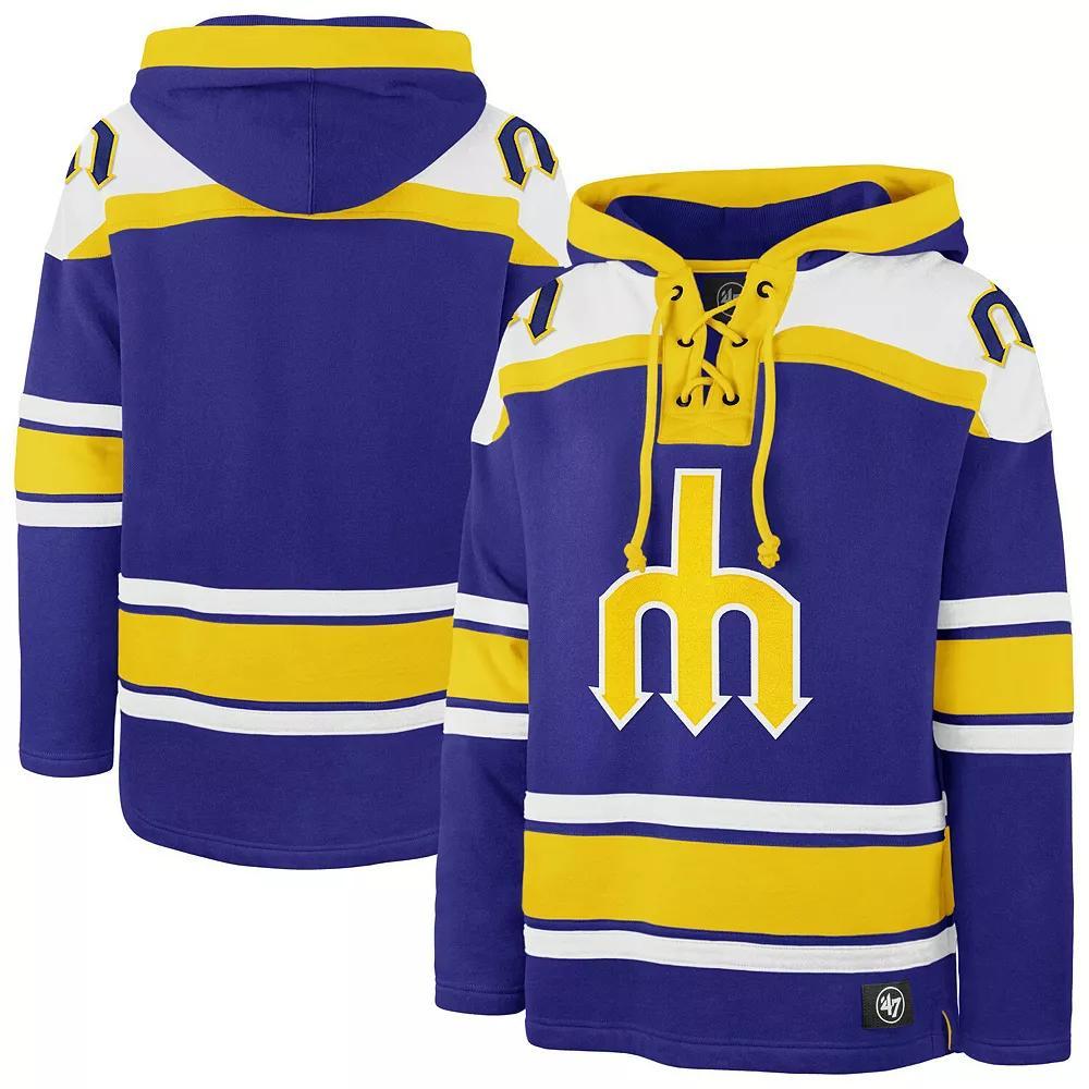 Men's '47 Royal Seattle Mariners Superior Lacer Pullover Hoodie, Size: Small, Blue Product Image