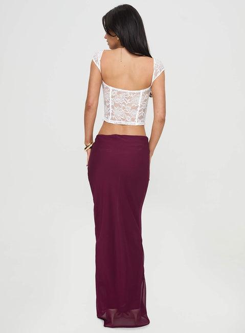 Devon Maxi Skirt Burgundy Product Image