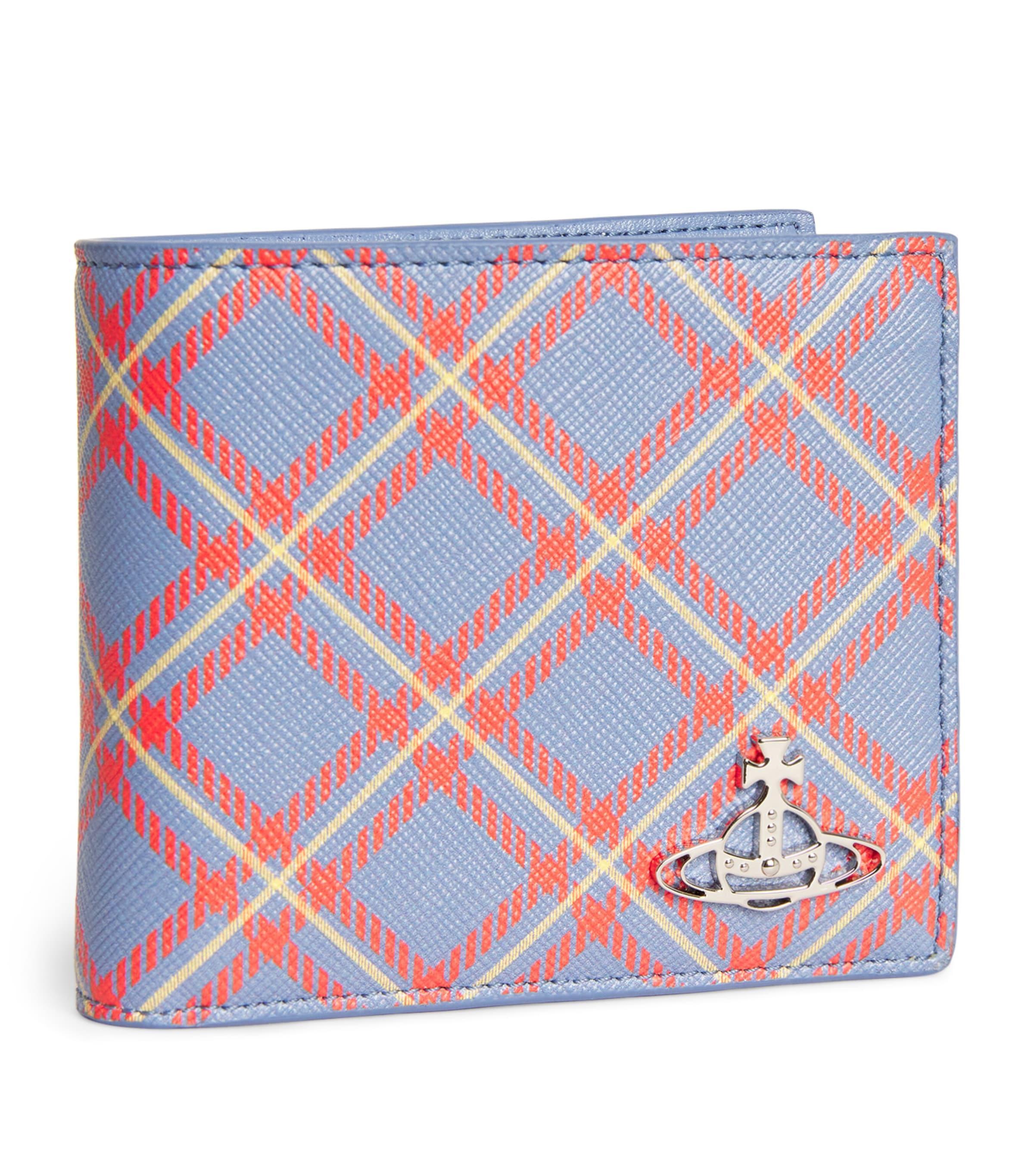 VIVIENNE WESTWOOD Leather Tartan Orb Bifold Wallet In Multi Product Image