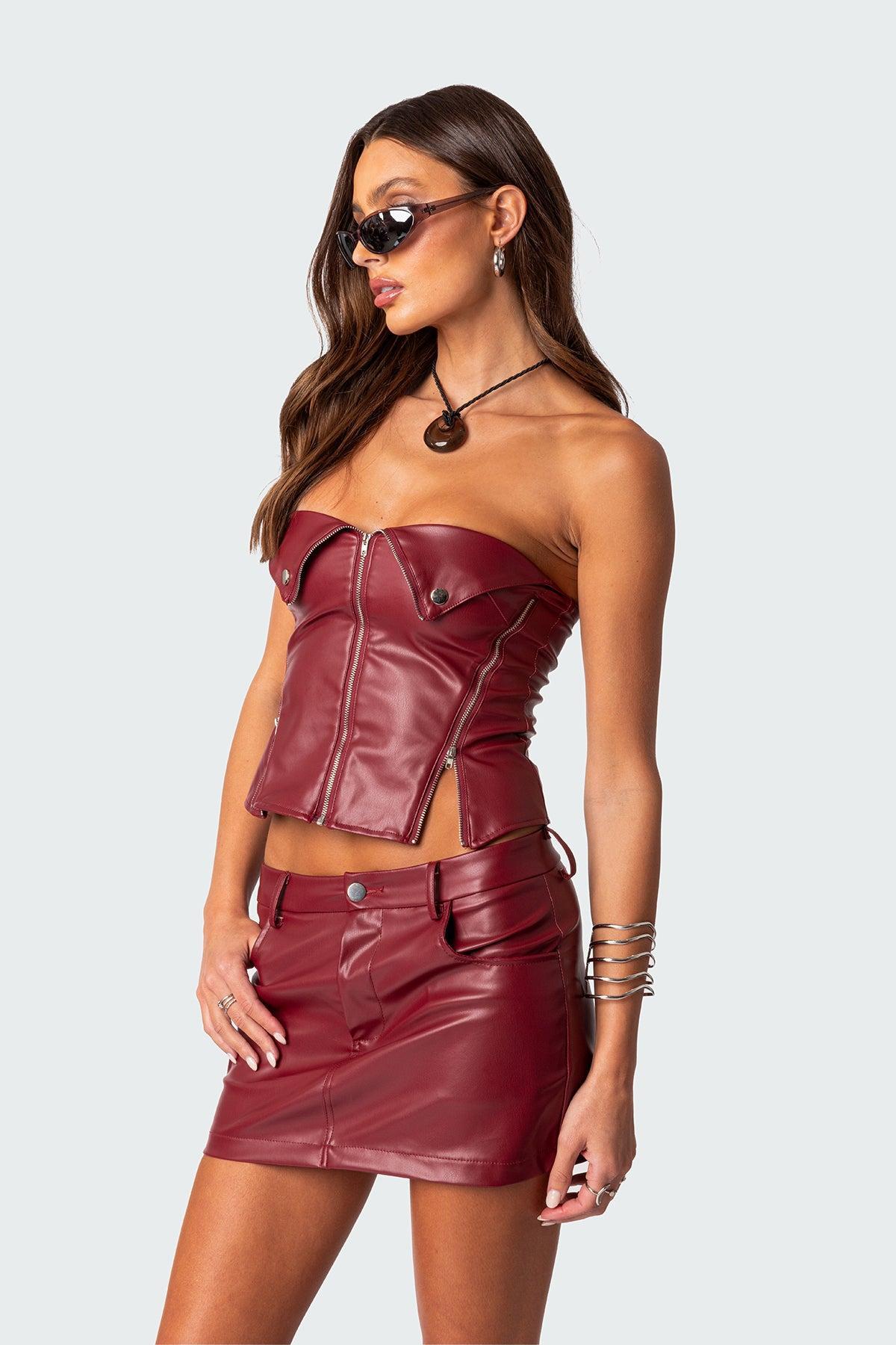 Sam Faux Leather Zip Corset Product Image