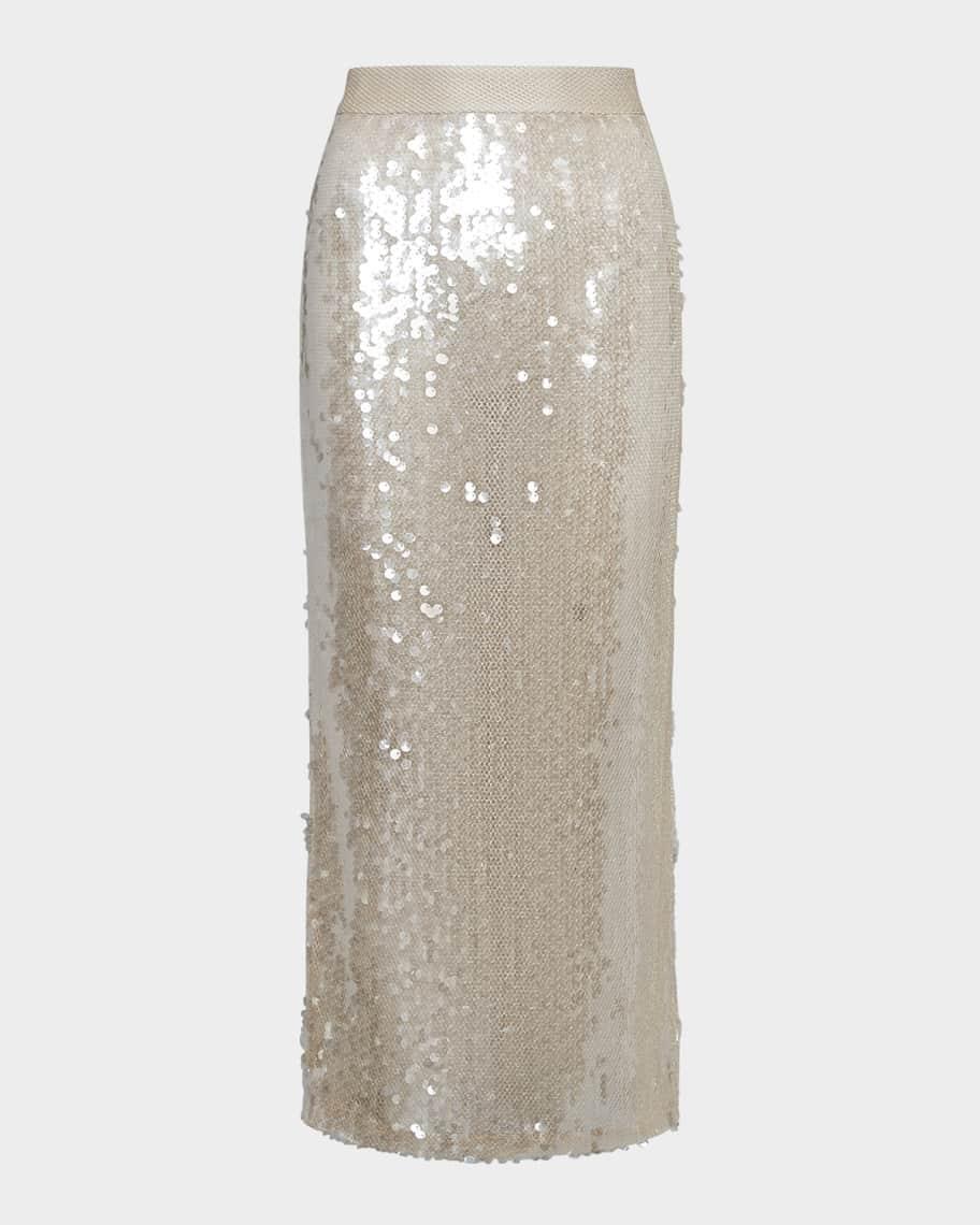 Sylkie Sequined Sheer Midi Skirt Product Image