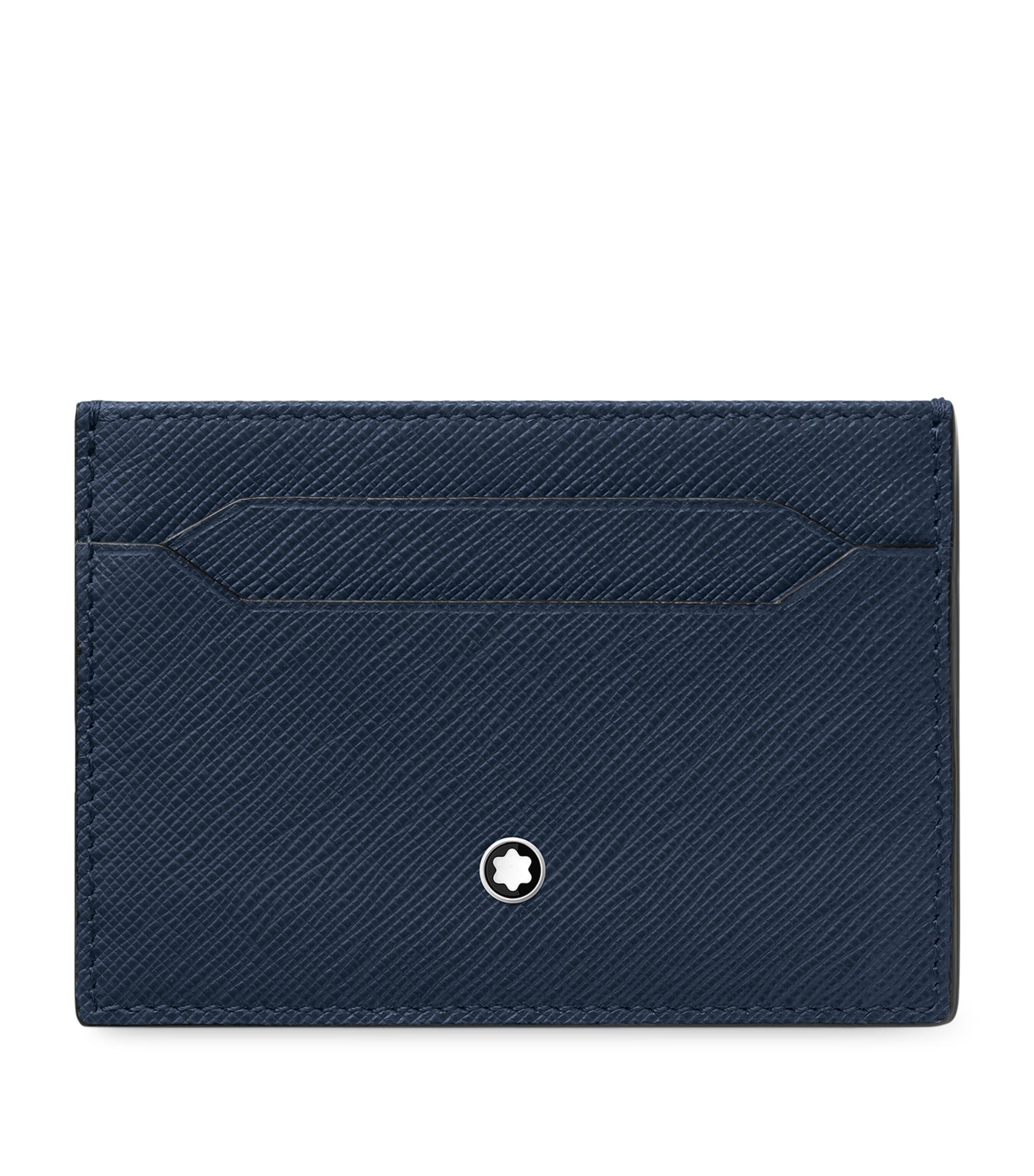 MONTBLANC Sartorial Leather Card Holder In Blue Product Image