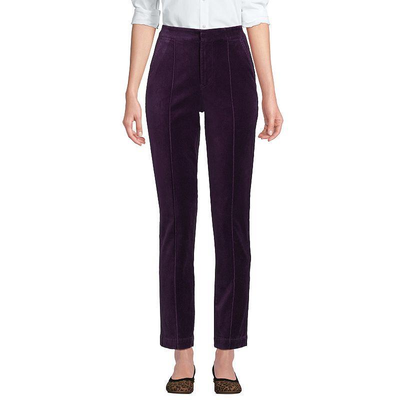 Women's Lands' End Velvet High Rise Pintuck Pencil Ankle Pants,  Product Image