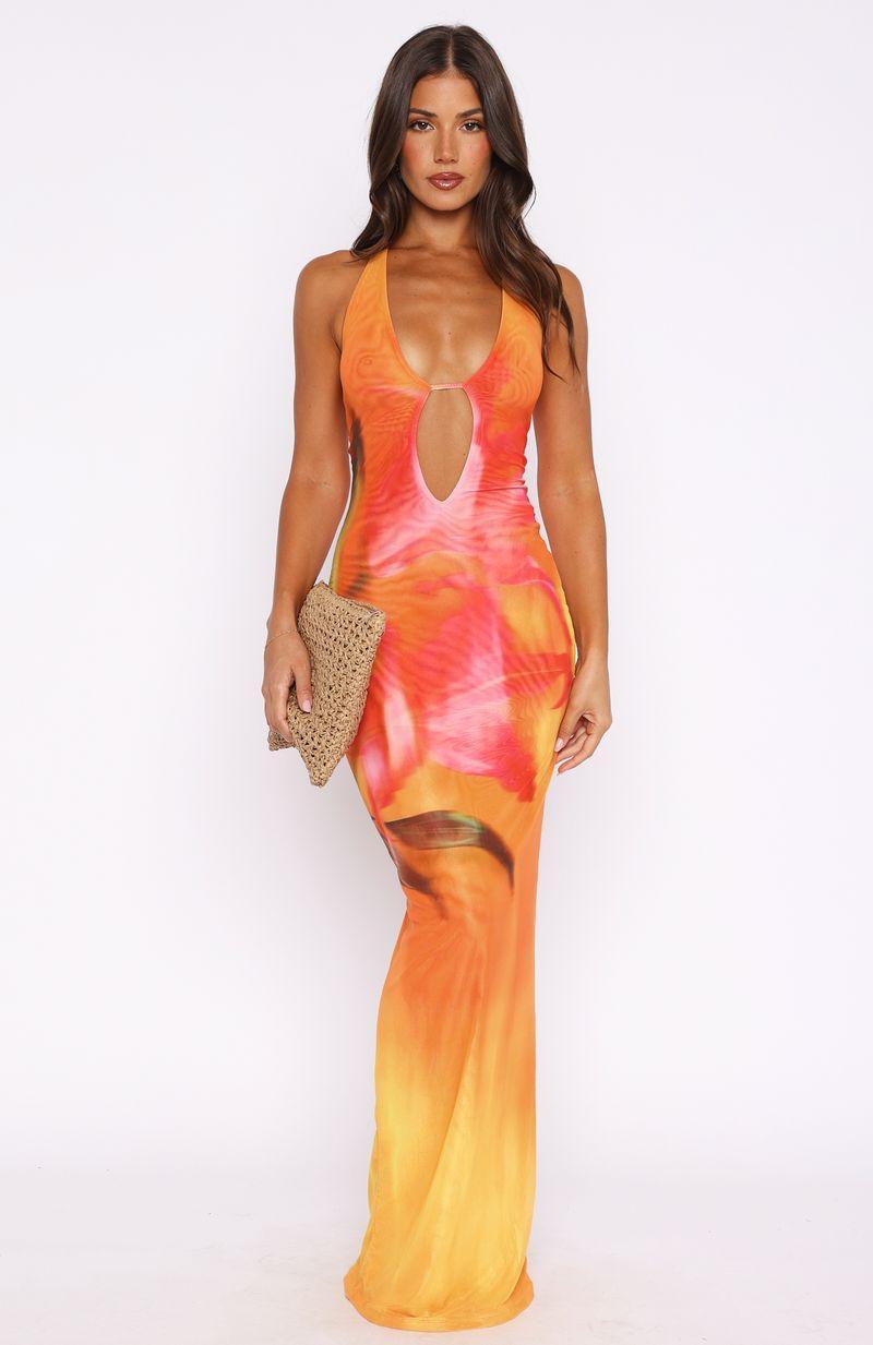 Bets Are Off Maxi Dress Sunset Floral Product Image