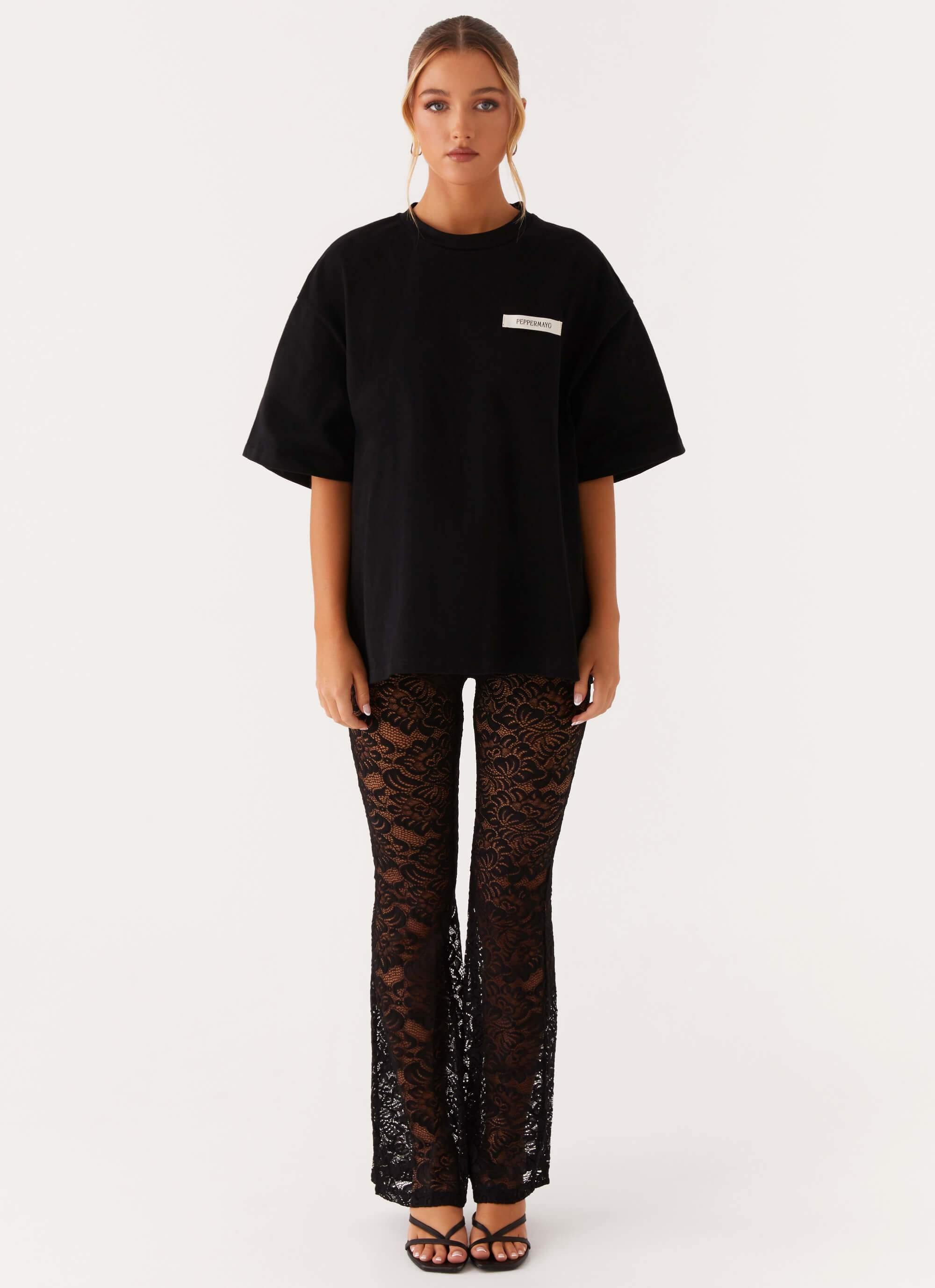 Signature Oversized Tee - Black Product Image