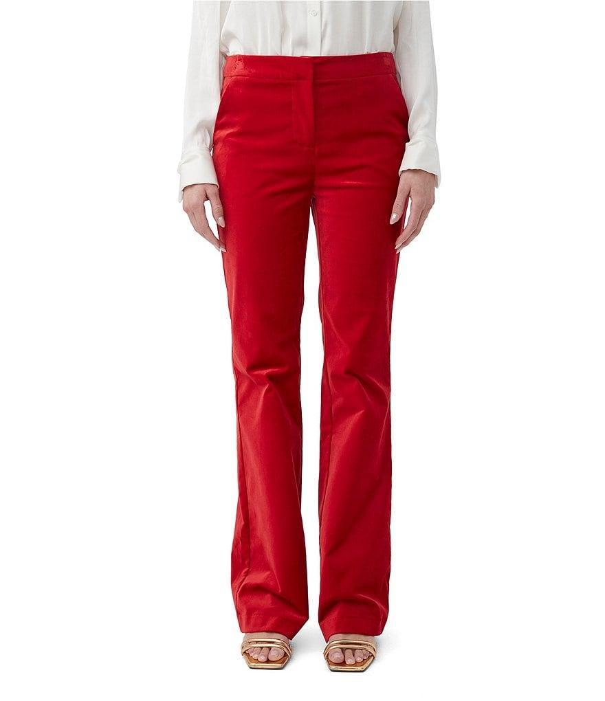 Trina Turk Westport Velveteen Straight Kick-Flare Pant Product Image