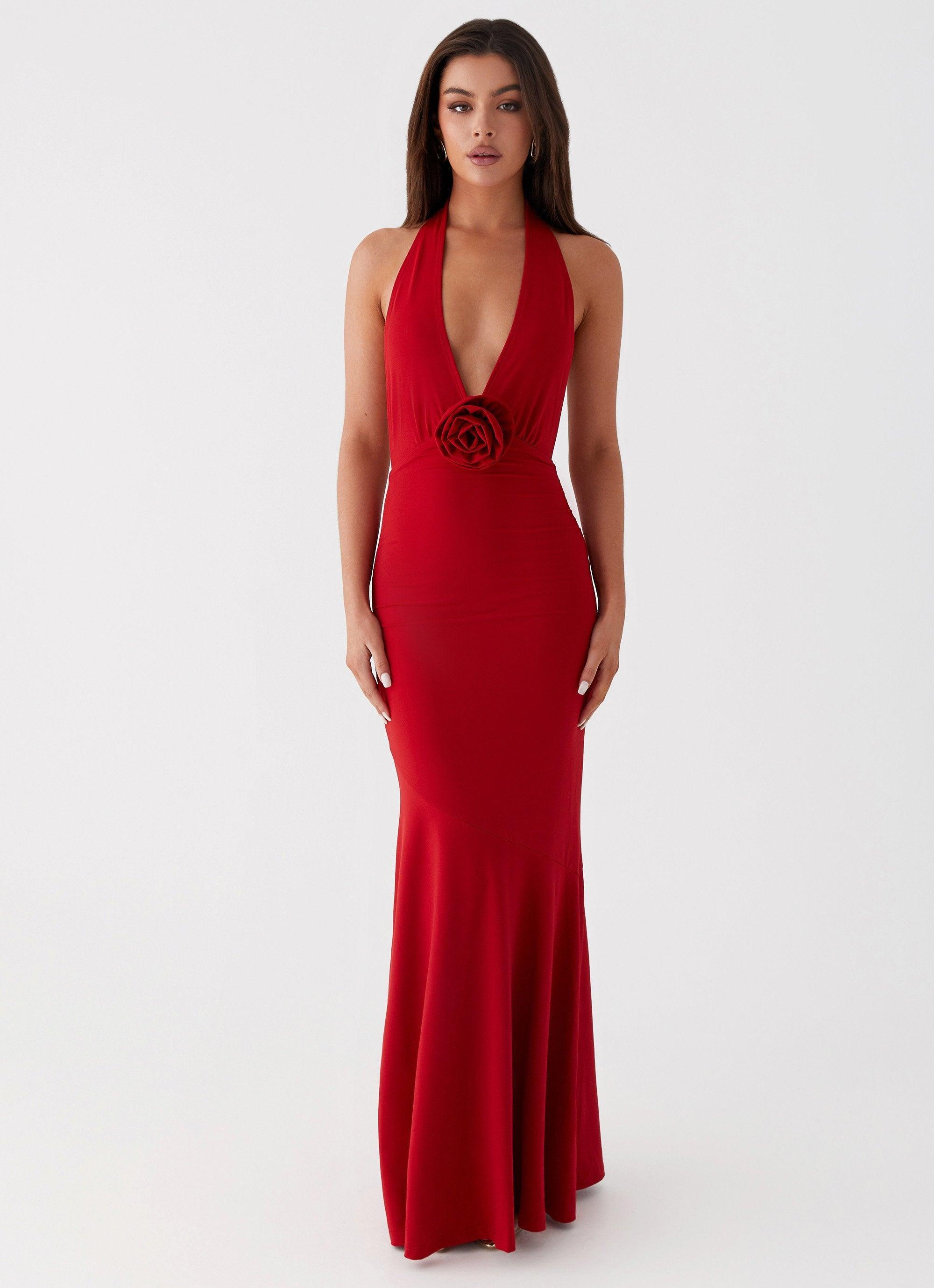 Eliza Rose Maxi Dress - Red Product Image