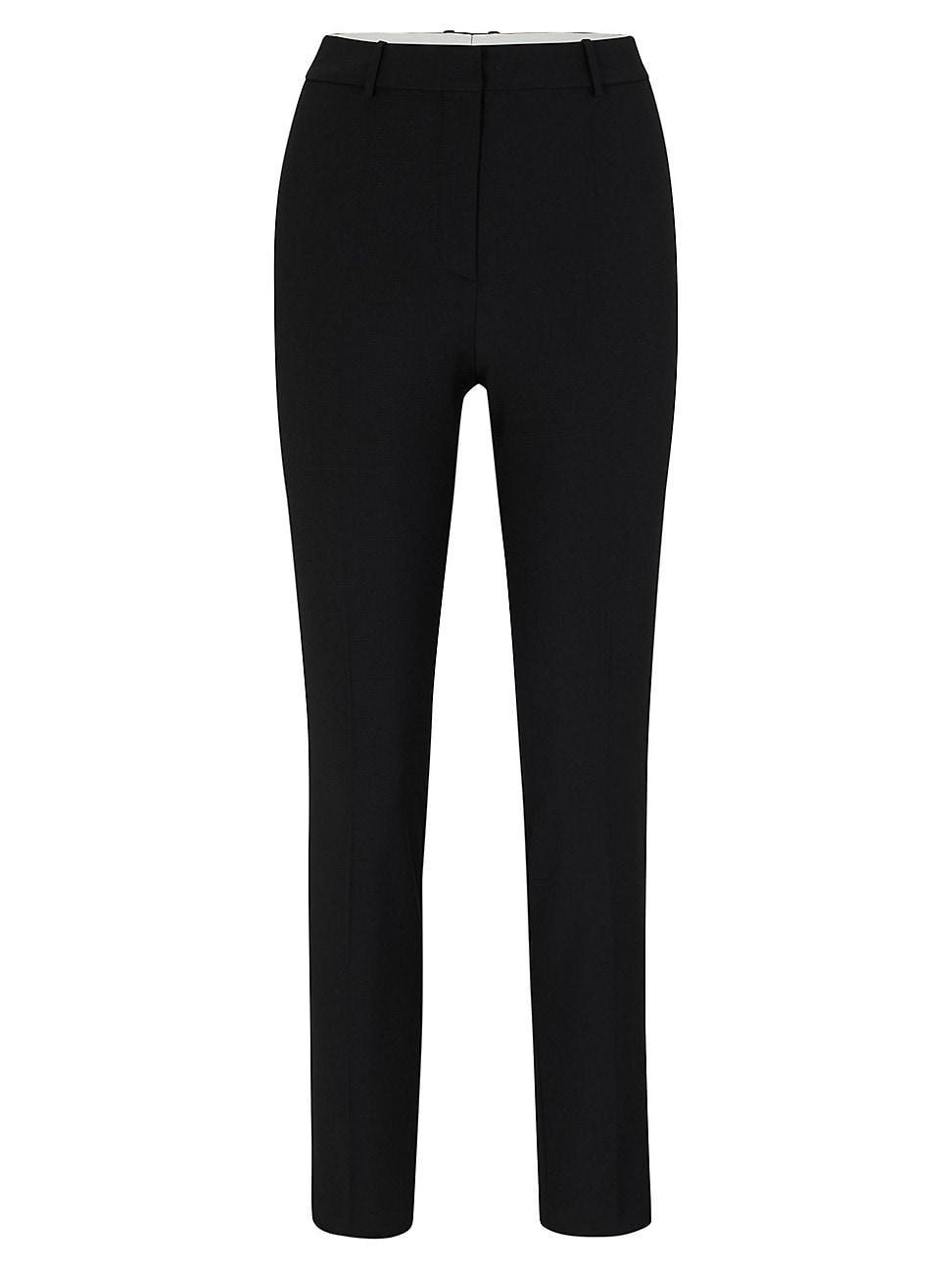 Womens Cropped Regular-Fit Trousers In Wool Product Image