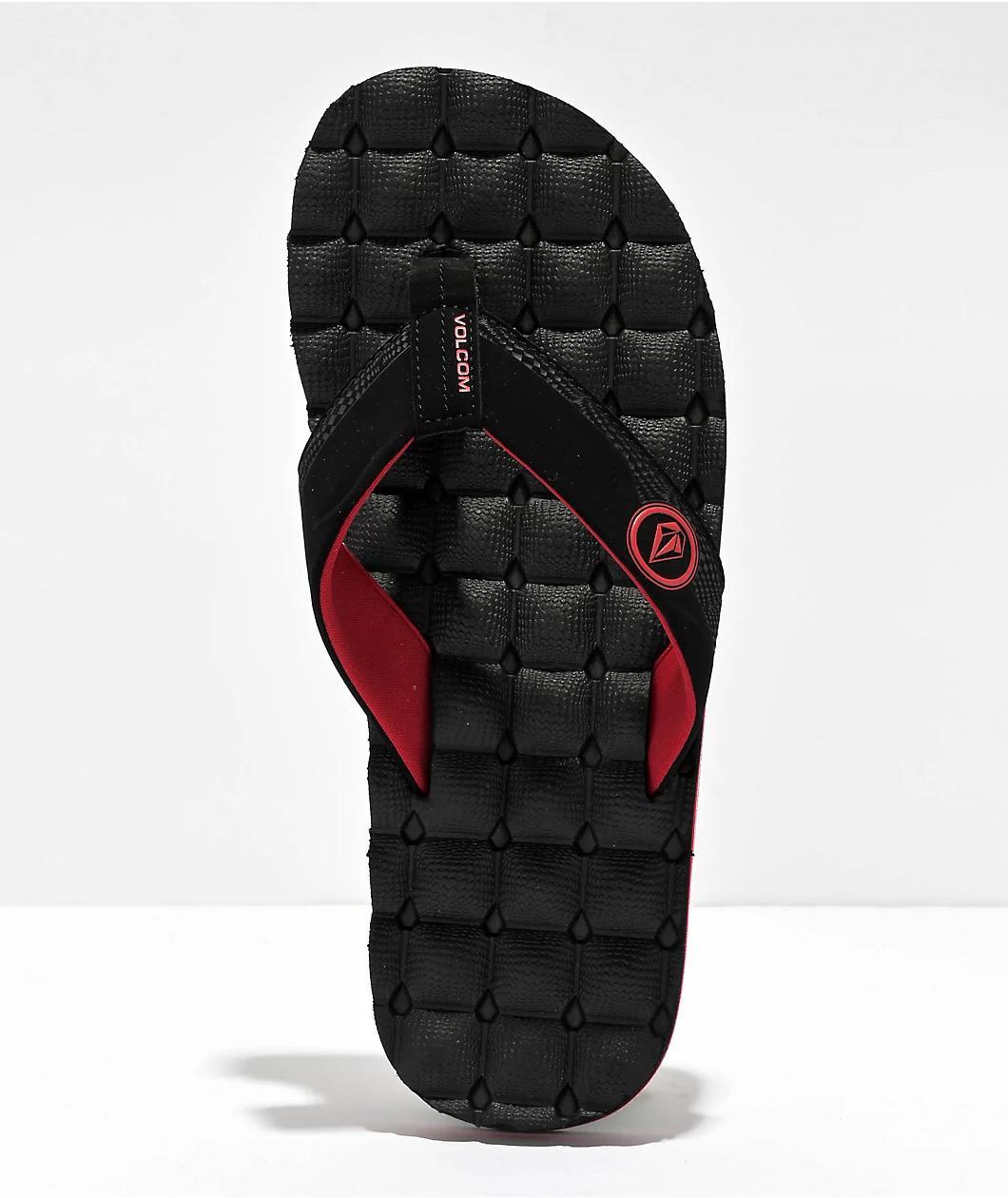 Volcom Recliner Black & Red Sandals Product Image