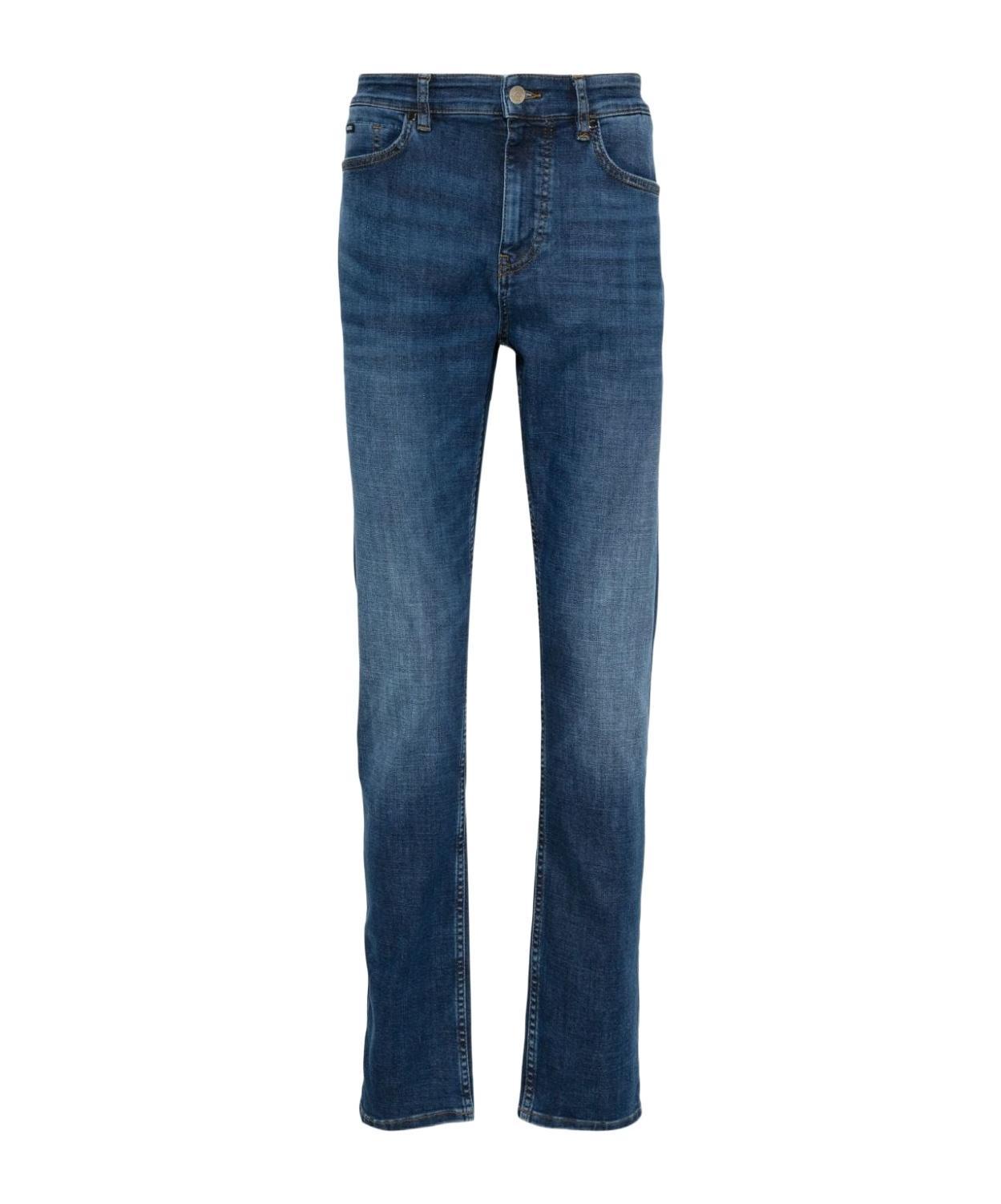 HUGO BOSS Mid-rise Straight-leg Jeans In Blue Product Image