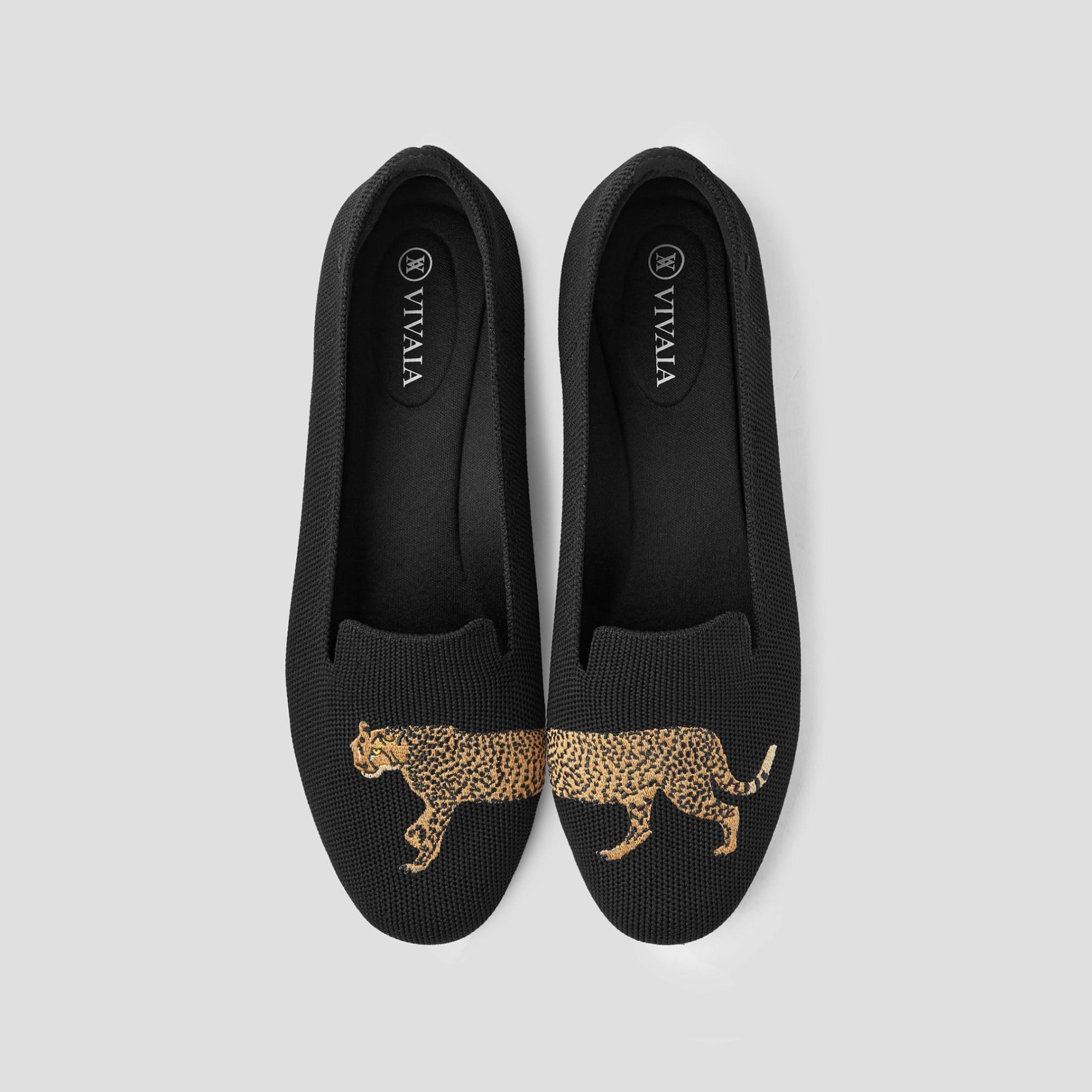 Round-Toe Embroidered Loafers (Audrey) Product Image