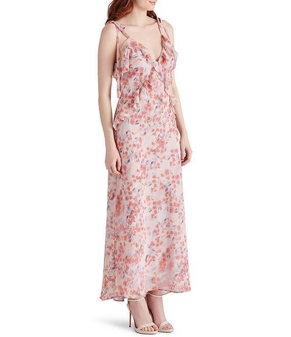 Steve Madden Adalina Floral Print V-Neck Sleeveless Maxi Dress Product Image