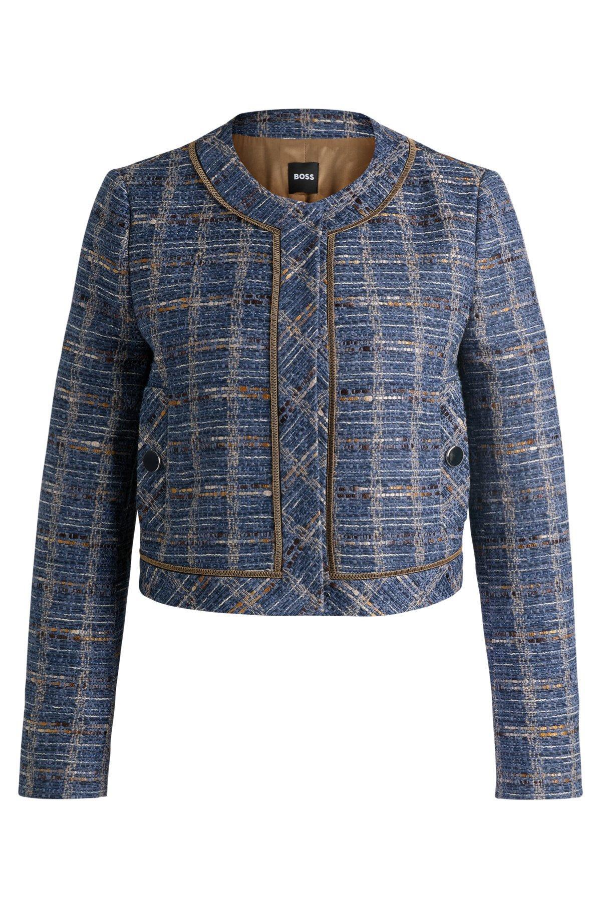 Regular-fit jacket in check tweed Product Image