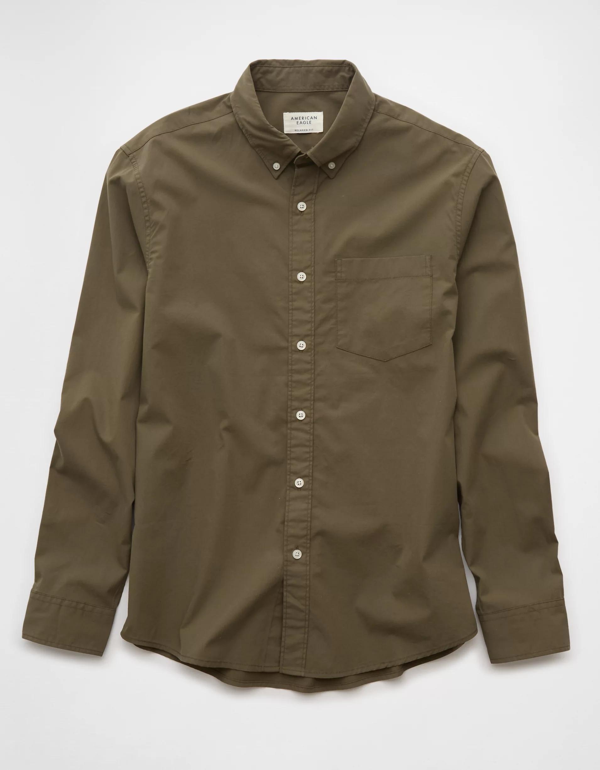 AE Everyday Poplin Button-Up Shirt Product Image