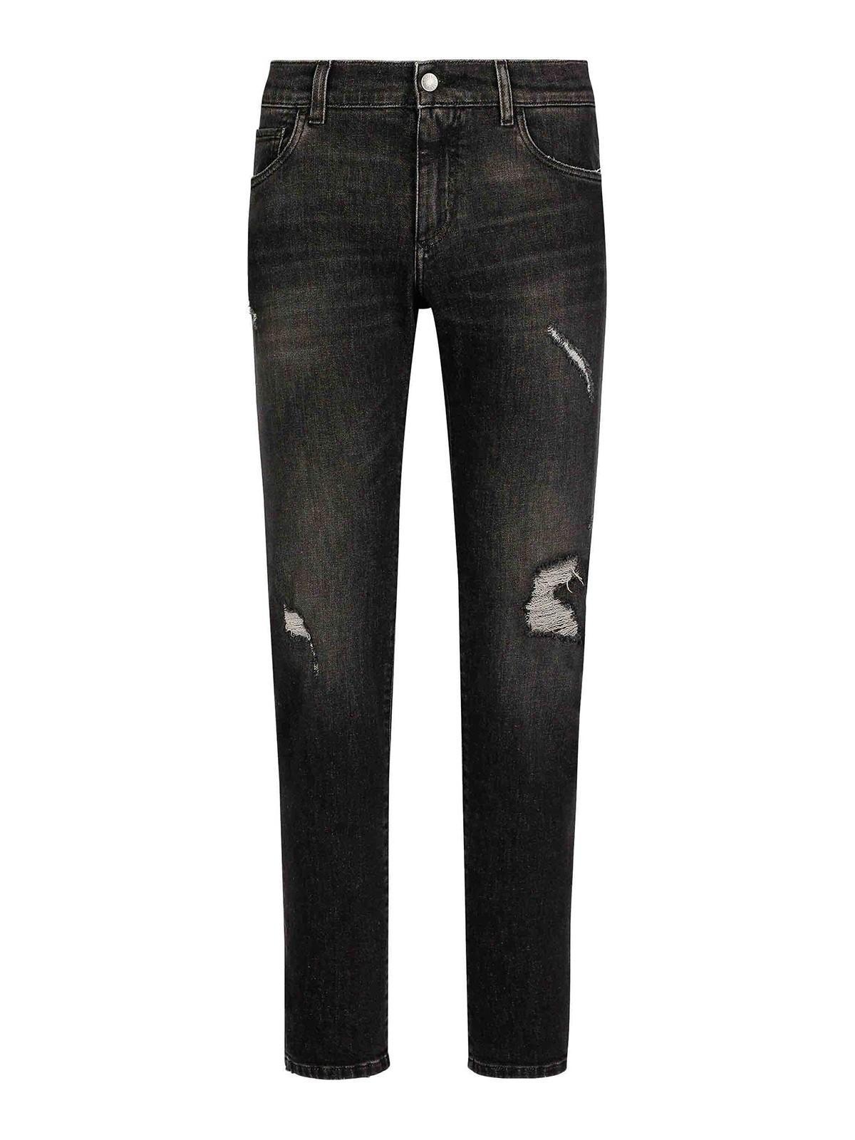 Distressed Slim-fit Jeans In Blue Product Image