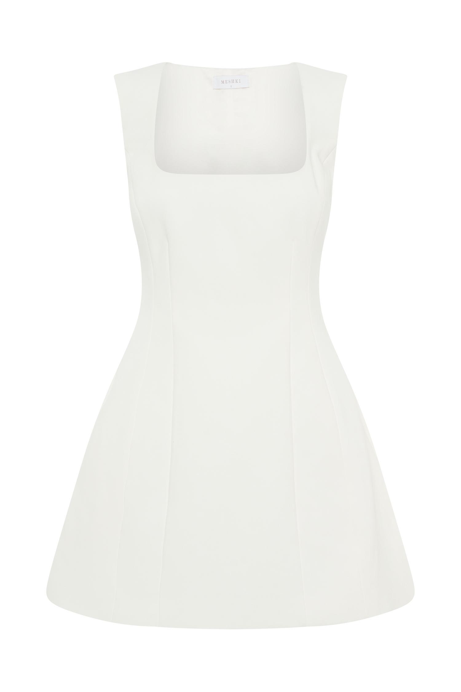 Lysandre Crepe Mini Dress - Ivory Product Image
