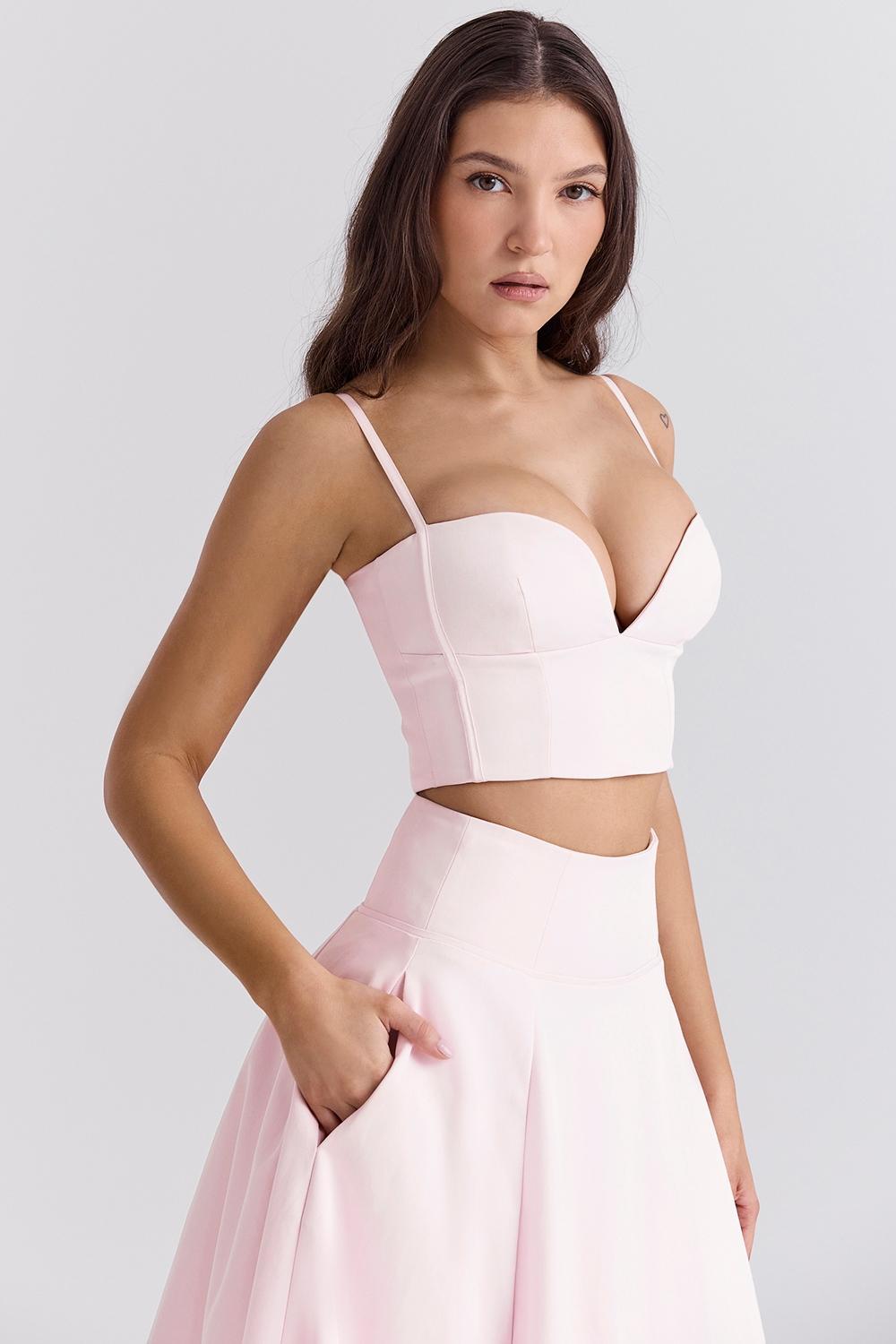 Pabla  ballerina pink cropped bralette top Product Image