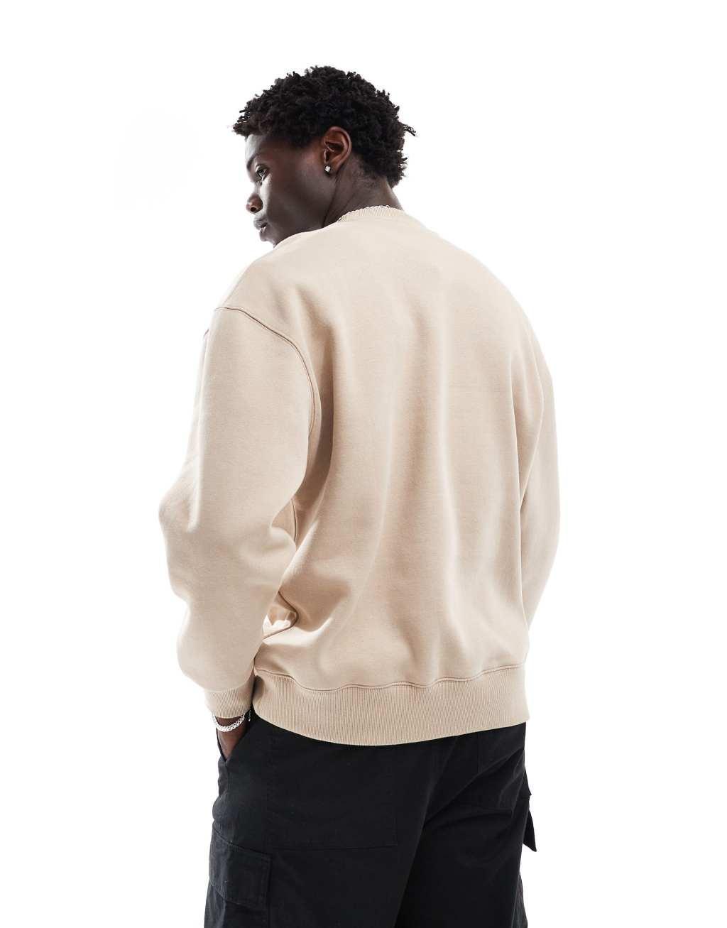 Pull&Bear sweatshirt in beige Product Image
