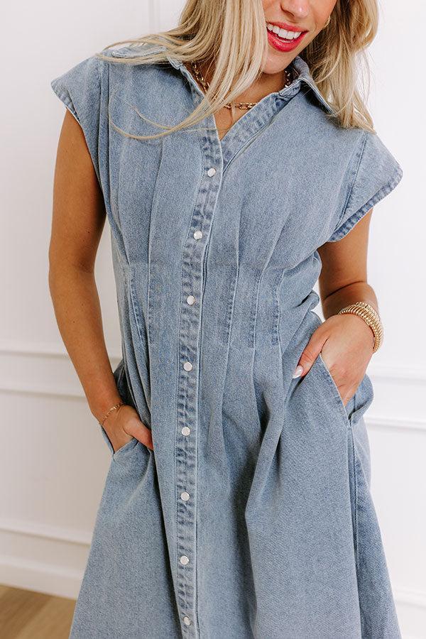 San Fran Bistro Denim Midi Dress Product Image