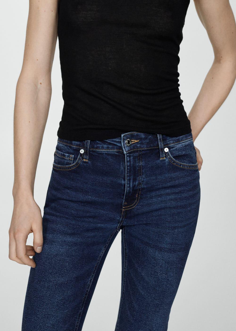 Mango Womens Crop Flared Jeans Product Image