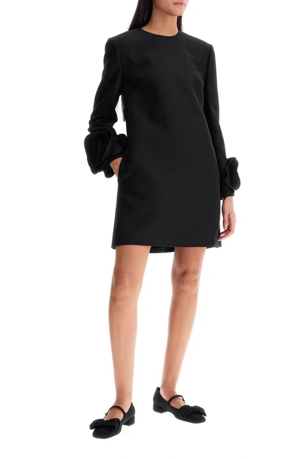 VALENTINO "double Compact Drill Mini Dress" In Black Product Image