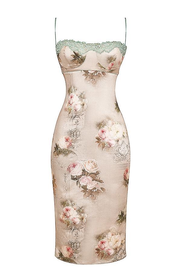 Venus  vintage floral midi dress Product Image