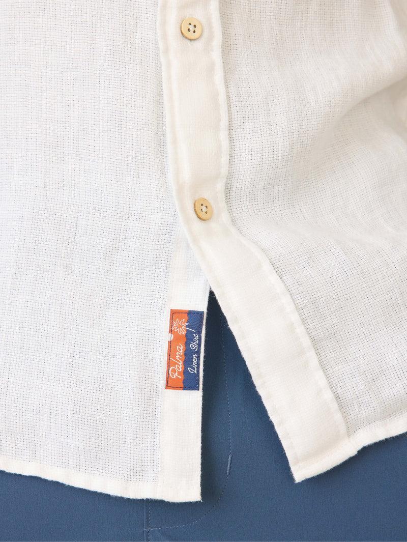 Short-Sleeve Palma Linen Shirt - Bright White Basketweave Product Image