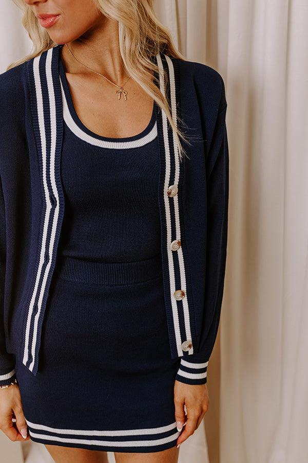 Country Club Cutie Knit Cardigan in Navy Product Image