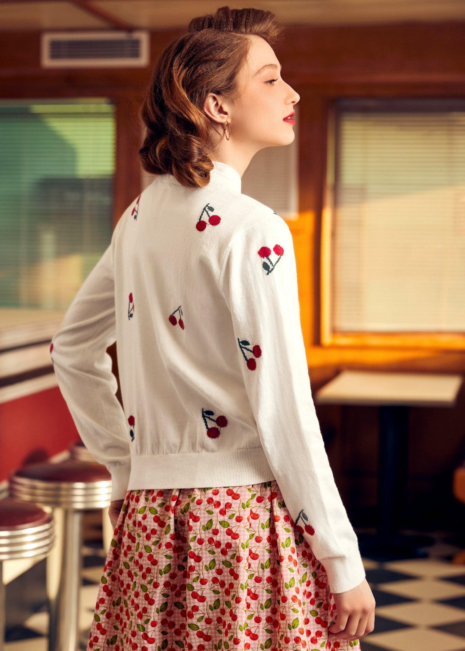 Cherry on Top Crew Neck Cardigan Product Image