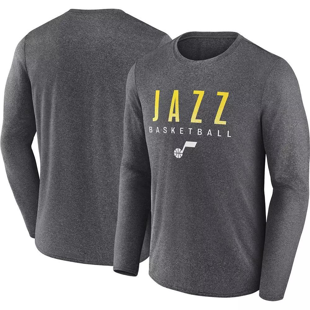 Men's Fanatics Branded Heather Charcoal Utah Jazz Where Legends Play Iconic Practice Long Sleeve T-Shirt, Size: Medium, Jaz Charco Product Image