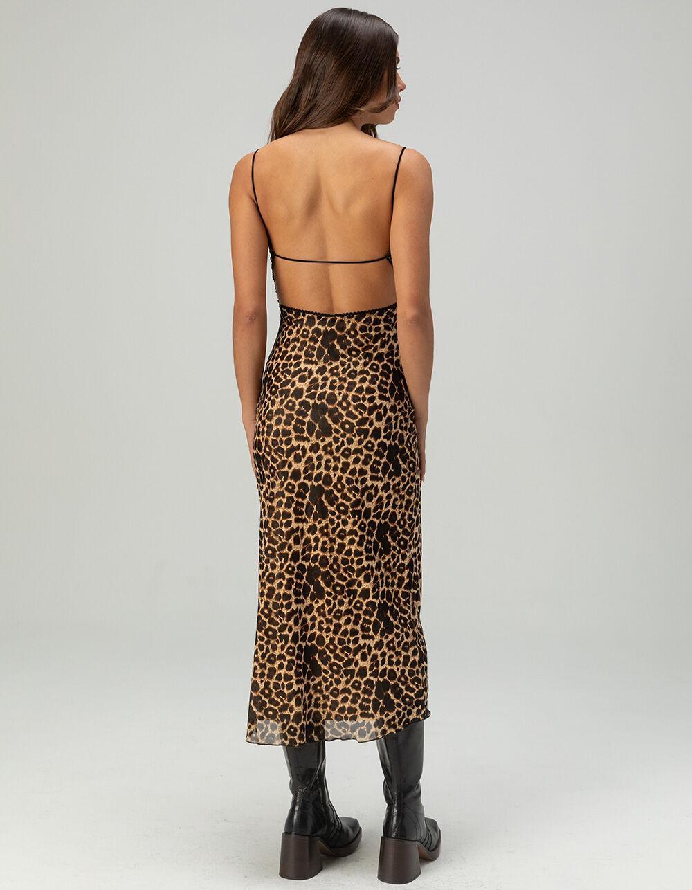 COTTON CANDY LA Leopard Womens Midi Dress - LEOPARD Product Image