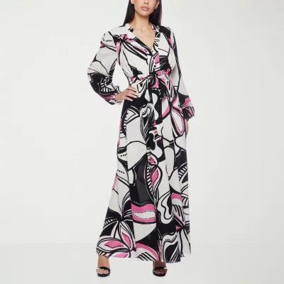 Premier Amour Womens Long Sleeve Floral Maxi Dress Product Image