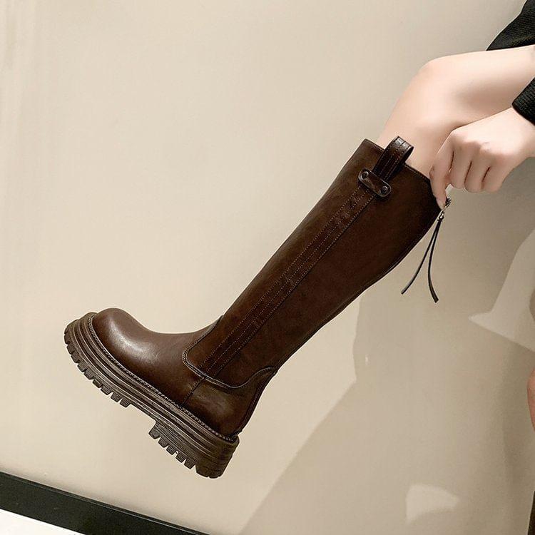 Platform Plain Tall Boots Product Image