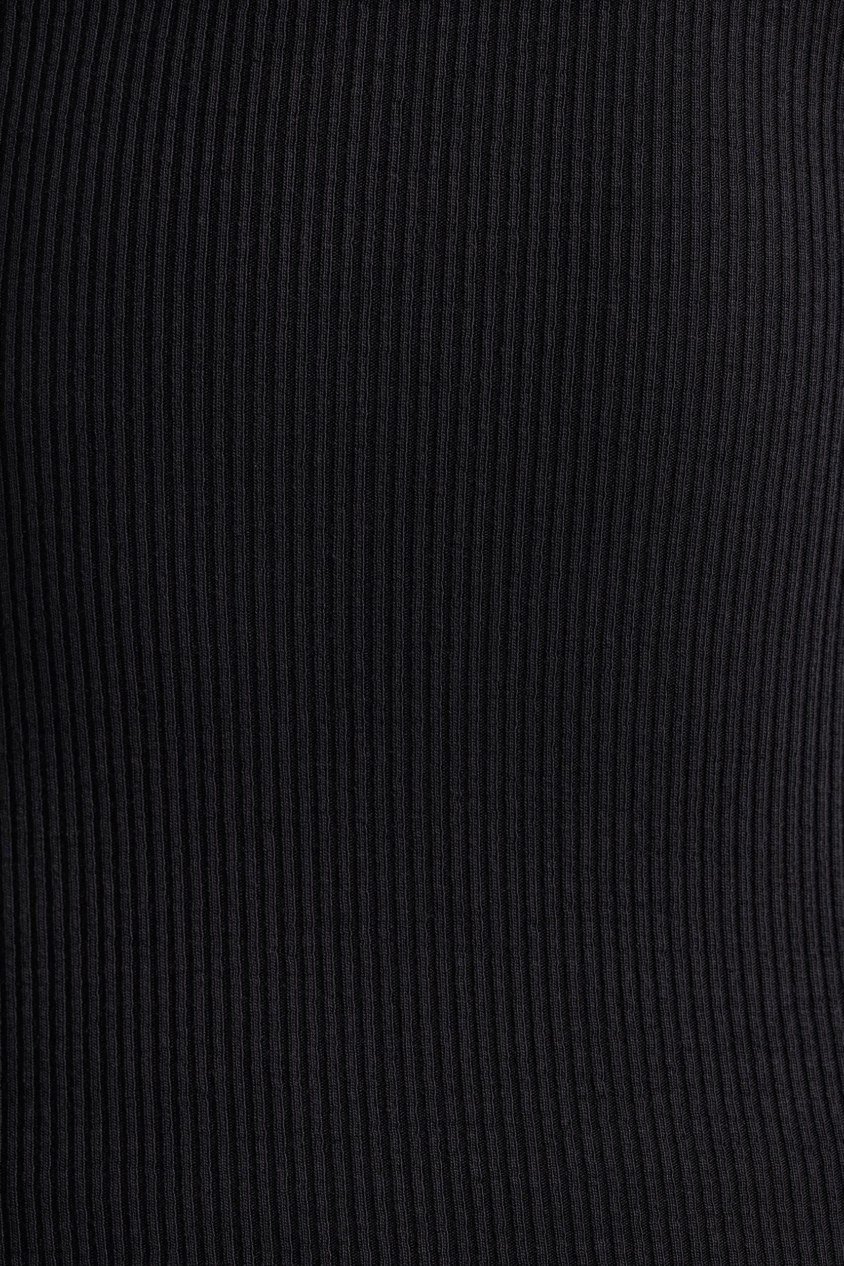 Ribbed Modal Crew Neck Top in Black Product Image