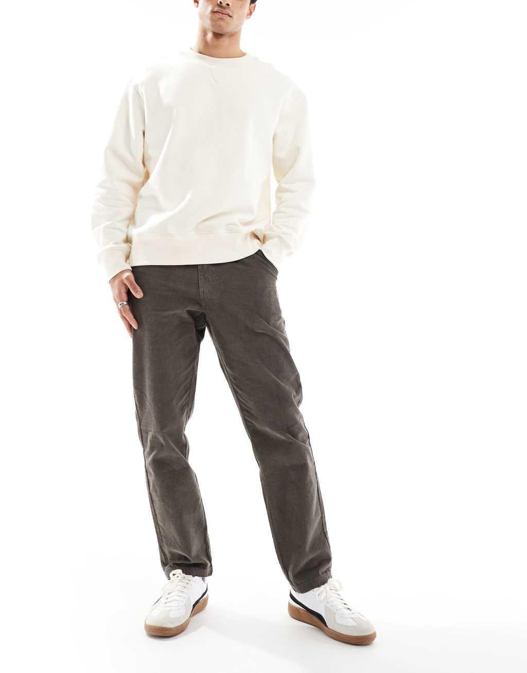 Another Influence cord straight leg pants in gray Product Image