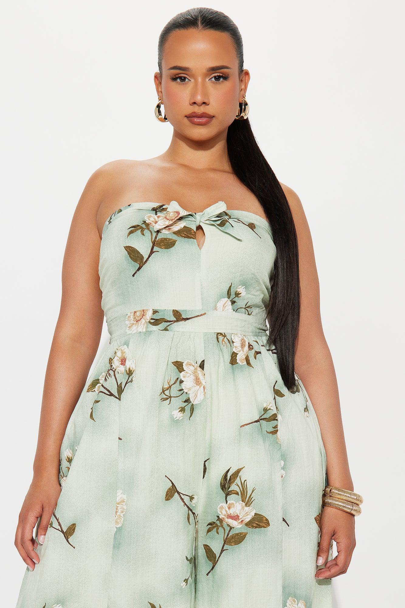 Scarlet Wide Leg Jumpsuit - Sage/combo Product Image