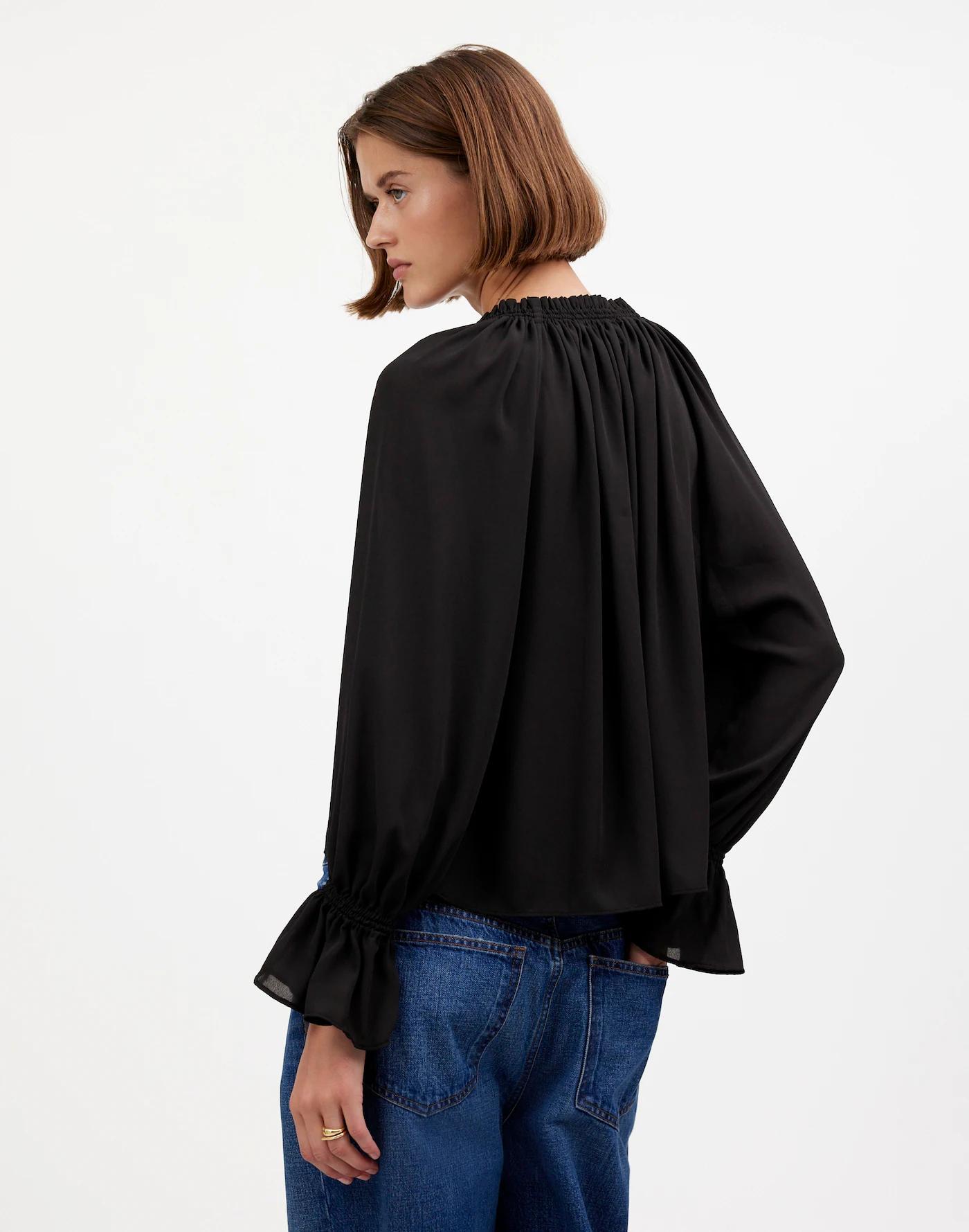Long-Sleeve Tie-Neck Top Product Image