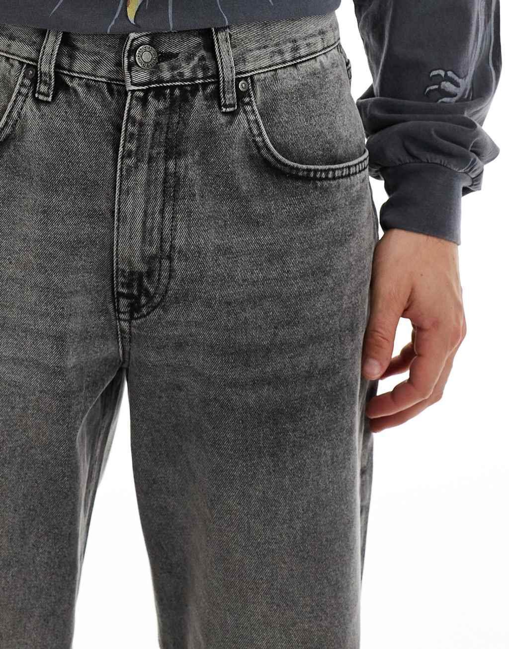 ASOS DESIGN baggy jeans in washed black Product Image