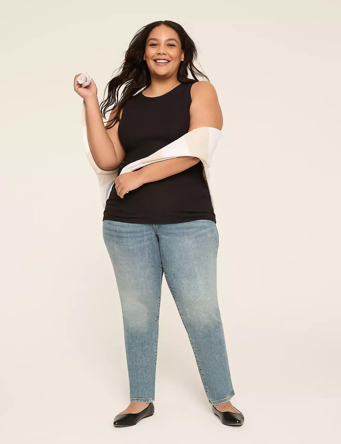 High-Neck Rib Tank Product Image