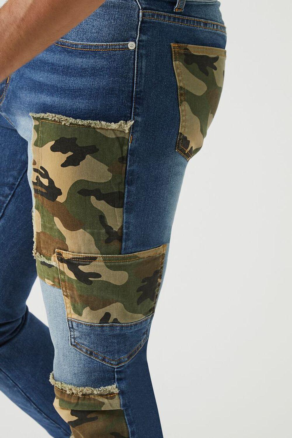 Camo Patchwork Slim-Fit Jeans | Forever 21 Product Image